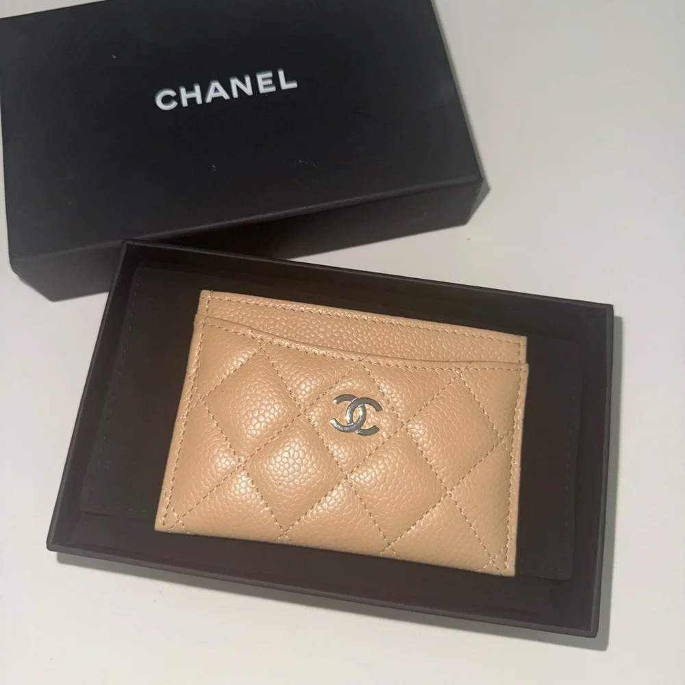 Chanel Tan Quilted Key Card Holder - Picture 1 of 3
